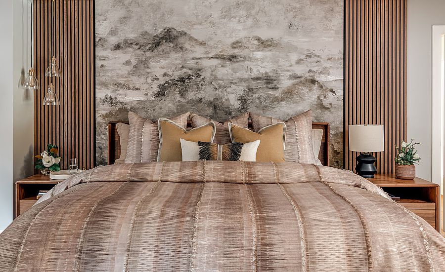 A modern bedroom in shades of Mocha.